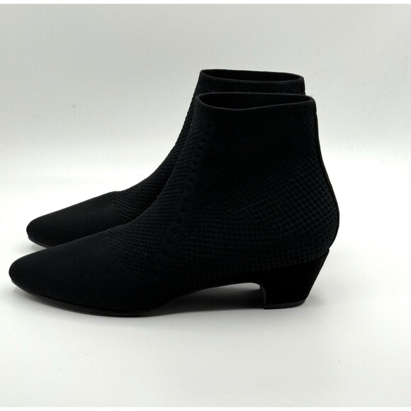 Eileen Fisher Women's Purl Stretch Knit Booties Boot Ankle Black 10 Excellent - Picture 3 of 6